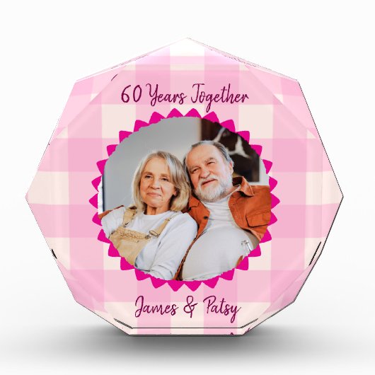 Grandparents 60th Diamond Anniversary Keepsake フォトブロック (正面)