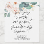 Grandparents Again Pregnancy Announcement New Baby ワインラベル (シングルラベル)