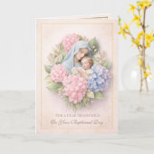 Grandparents Baptism For Baby Blessed Mary カード (黄色い花)