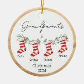 Grandparents Christmas Ornament Custom Stockings セラミックオーナメント (正面)