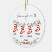 Grandparents Christmas Ornament Custom Stockings セラミックオーナメント (左)