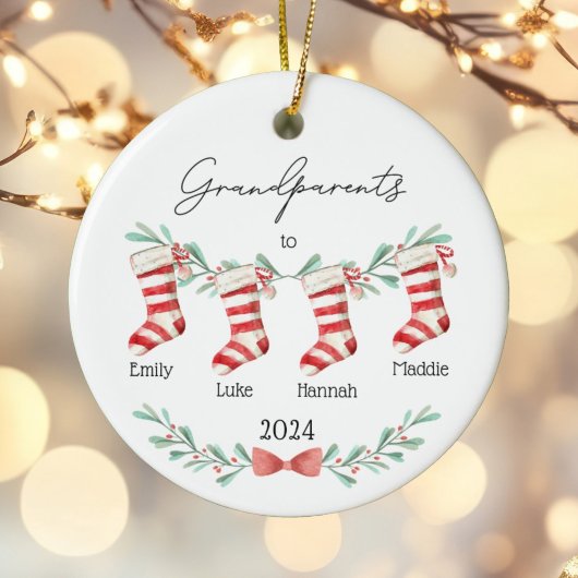 Grandparents Christmas Ornament Custom Stockings セラミックオーナメント