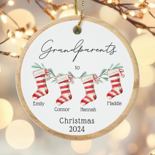 Grandparents Christmas Ornament Custom Stockings セラミックオーナメント