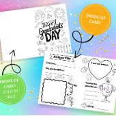 Grandparents Day Coloring Card: Fill-in-the-Blank カード