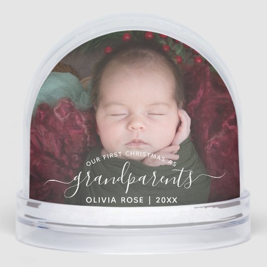 Grandparents First Christmas Photo White Script (正面)