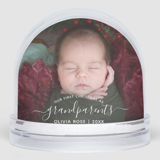 Grandparents First Christmas Photo White Script (正面)