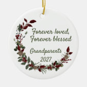 Grandparent's Forever Blessed Christmas セラミックオーナメント (正面)