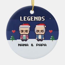 Grandparents Legends Pixel Christmas Ornament セラミックオーナメント