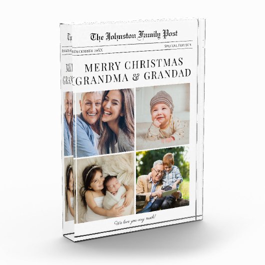 Grandparents Newspaper Christmas フォトブロック (左)