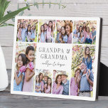 Grandparents Photo Collage フォトプラーク<br><div class="desc">Personalized "Grandpa & Grandma" Photo Plaque with Easel Stand. This simple and elegant photo plaque is a beautiful way to showcase cherished memories. The design features space for eight photos, arranged in a border around the edges while keeping the focus on the meaningful text in the center. At the center,...</div>