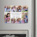 Grandparents Photo Collage マグネット<br><div class="desc">Personalized "Grandpa & Grandma" Large Photo Magnet. This simple and elegant photo magnet is a meaningful way to showcase cherished memories. The design features space for eight photos, arranged in a border around the edges while keeping the focus on the thoughtful text in the center. At the center, "Grandpa &...</div>