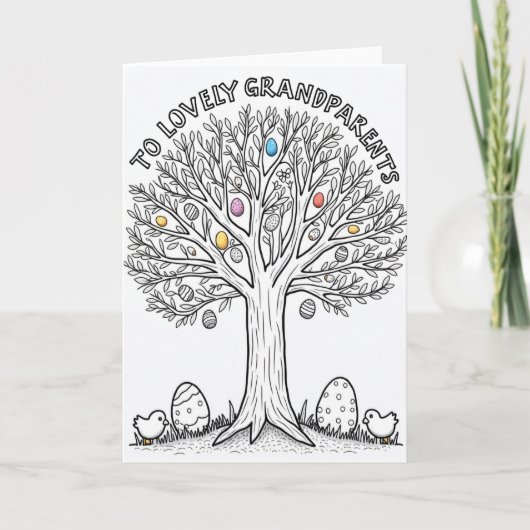 Grandparents Spring Tree Card カード (正面)
