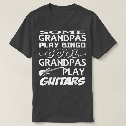 Grandpas Bingo遊、Grandpas Guitaカッコいいの一部 Tシャツ (デザイン正面)