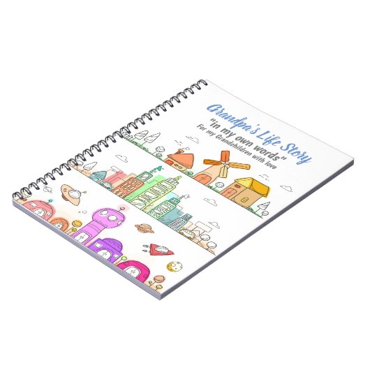 Grandpas JournalでGrandkidsのライフストーリーを記録 ノートブック (左側)