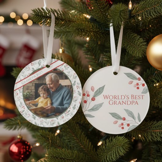 Grandpa's Love Ornament - Custom Photo Keepsake オーナメント