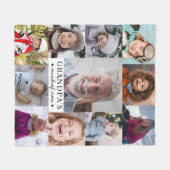 Grandpa's Mischief Crew Photo Collage Keepsake フリースブランケット (正面(横))