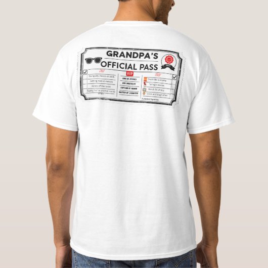 Grandpa's Official Pass Tシャツ (裏面)
