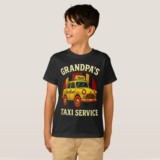 Grandpa's Taxi Service - Funny Cab Driver Quote  Tシャツ (正面フル)