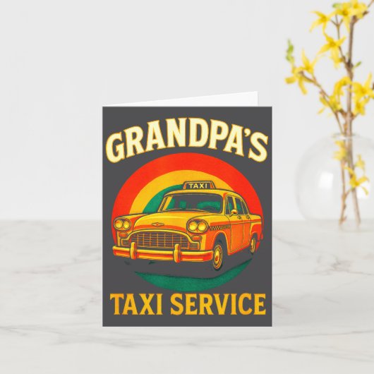 Grandpa's Taxi Service - Funny Driver Lover  カード (黄色い花)