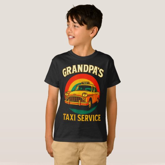 Grandpa's Taxi Service - Funny Driver Lover  Tシャツ (正面フル)
