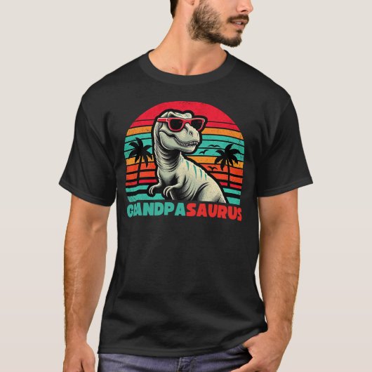 Grandpasaurus Funny T Rex Grandpa Saurus Dinosaur Tシャツ (正面)