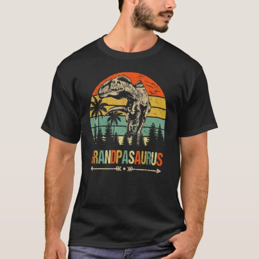 Grandpasaurus Rex Dinosaur Grandpa Saurus Family M Tシャツ (正面)