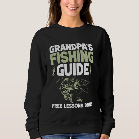 Grandpau2019s魚釣りガイド無料レッスン毎日Fis スウェットシャツ (正面)