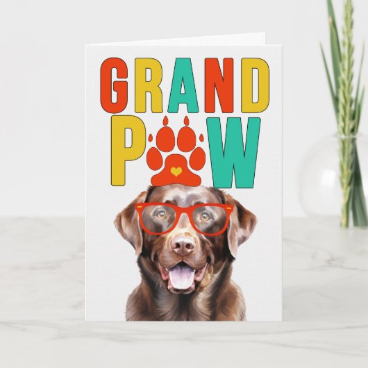 GrandPAWチョコレートラボグランドDOG祖父母の日 シーズンカード (正面)