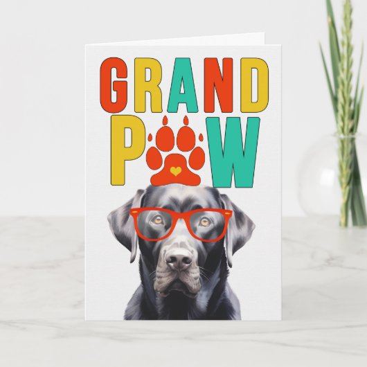 GrandPAWブラックラブラドールGrandDOG祖父母の日 シーズンカード (正面)