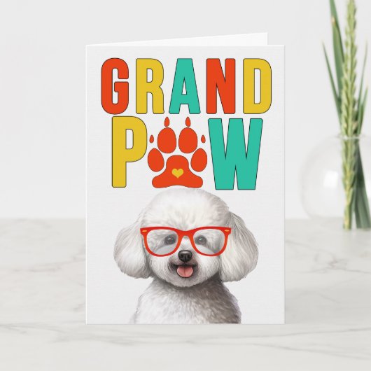 GrandPAW Bichon Frise GrandDOG祖父母の日 シーズンカード (正面)