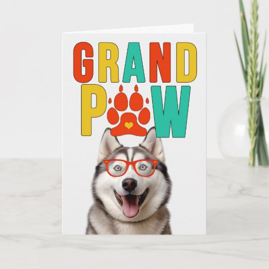 GrandPAW Malamute GrandDOG Grandparents Day シーズンカード (正面)