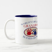 Grandpop最も最高のな手 ツートーンマグカップ (左)