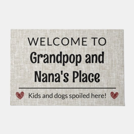 Grandpop & Nana's Place Customizableへようこそ ドアマット (正面)