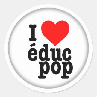 Grands Autocollants / Stickers I love educ pop ラウンドシール