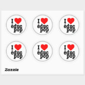Grands Autocollants / Stickers I love educ pop ラウンドシール (シート)