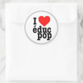 Grands Autocollants / Stickers I love educ pop ラウンドシール (バッグ)