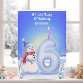 Grandson 6th Birthday Snowman Snowy  カード