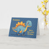 Grandson Birthday Dinosaur Dinomite Polka Dots カード (黄色い花)