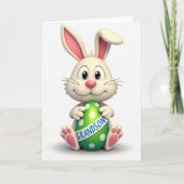 Grandson Bunny Egg Greeting Card カード (正面)