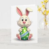 Grandson Bunny Egg Greeting Card カード (黄色い花)