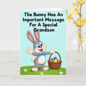 Grandson Bunny Message Card カード (黄色い花)