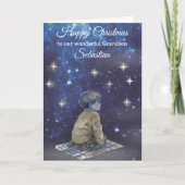 Grandson Christmas Card – Starry Night  カード (正面)