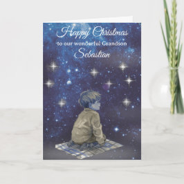 Grandson Christmas Card – Starry Night  カード