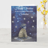 Grandson Christmas Card – Starry Night カード (黄色い花)