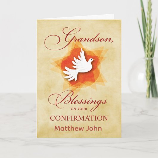 Grandson, Confirmation Congratulations Blessings カード (正面)