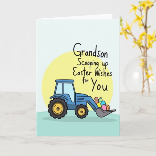 Grandson Easter Wishes Scoop Card カード (黄色い花)