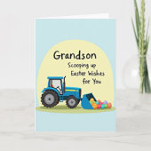 Grandson Easter Wishes Tractor Card カード (正面)