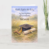 Grandson Graduation Christian Personalized Faith カード (正面)