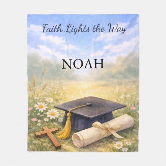 Grandson Graduation Personalized Christian Gift フリースブランケット (正面)