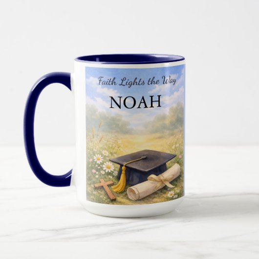 Grandson Graduation Personalized Christian Gift マグカップ (左)